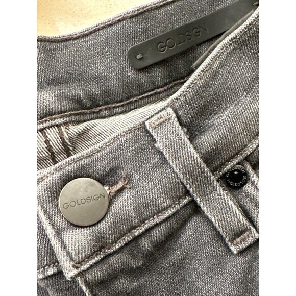 GOLDSIGN Skinny Ankle Denim Jeans Women's 24 Black 5-Pocket Mid Rise Dark Wash - Picture 4 of 4